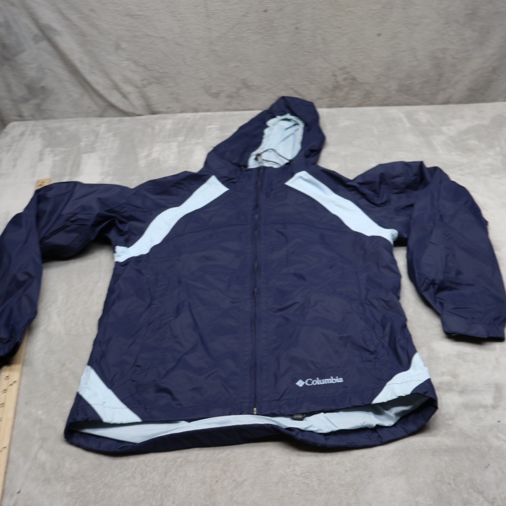 Columbia Jacket Womens Medium Blue Ascender II Mesh Lined Waterproof Wind Rain